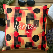 Deep Rest – Personalized Red & Black Geometric 
