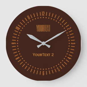 Deep Rich Brown Accent Colour to Personalize on a Large Clock
