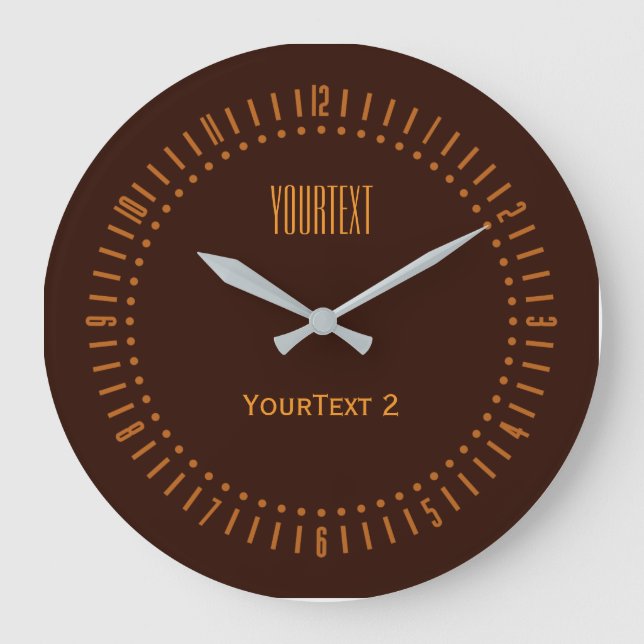 Deep Rich Brown Accent Colour to Personalize on a Large Clock (Front)