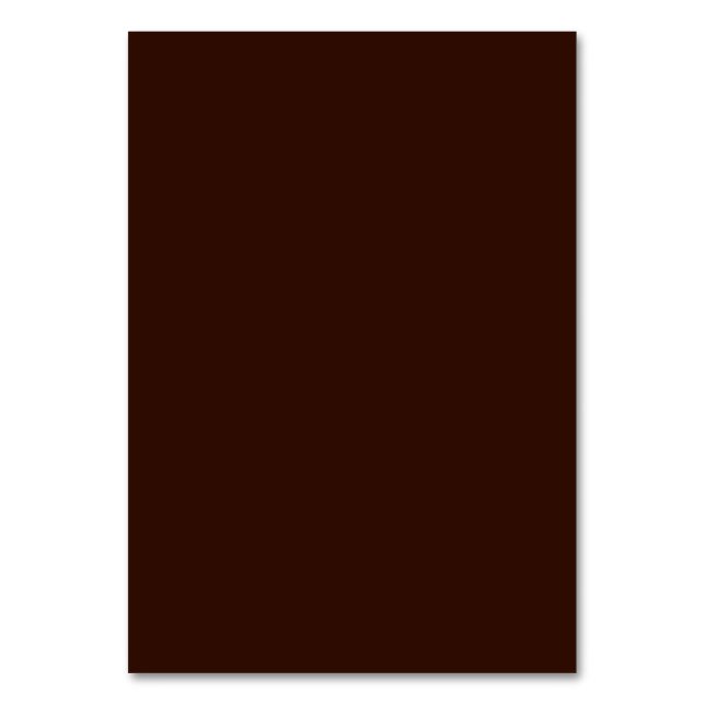Deep Rich Brown colour background Customizable Table Number (Front)