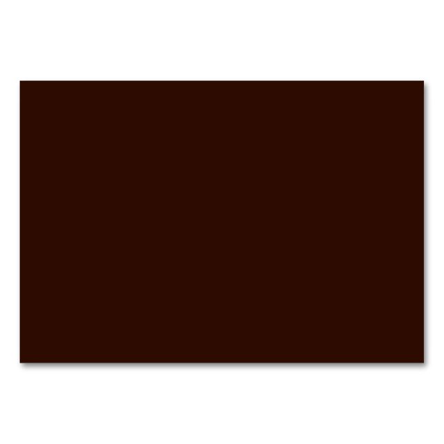 Deep Rich Brown colour background Customizable Table Number (Front)