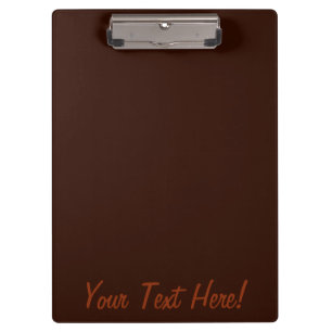 Deep Rich Brown colour decor Customizable Clipboard