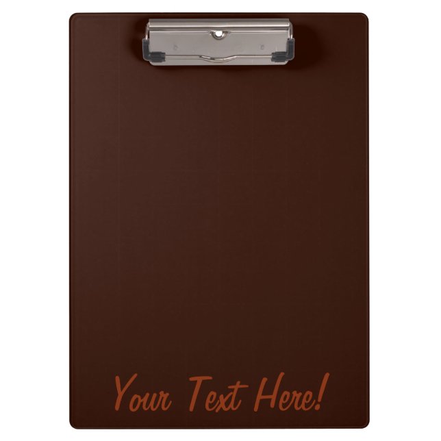 Deep Rich Brown colour decor Customizable Clipboard (Front)