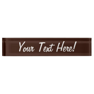 Deep Rich Brown colour decor Customizable Nameplate