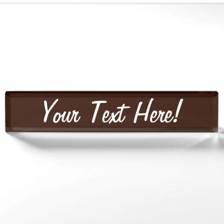Deep Rich Brown colour decor Customizable Nameplate