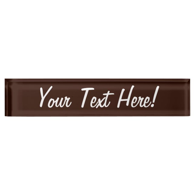 Deep Rich Brown colour decor Customizable Nameplate (Front)
