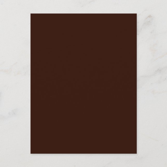 Deep Rich Brown colour decor Customizable Postcard (Front)