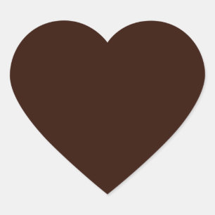 Deep Rich Brown Solid Colour Heart Sticker