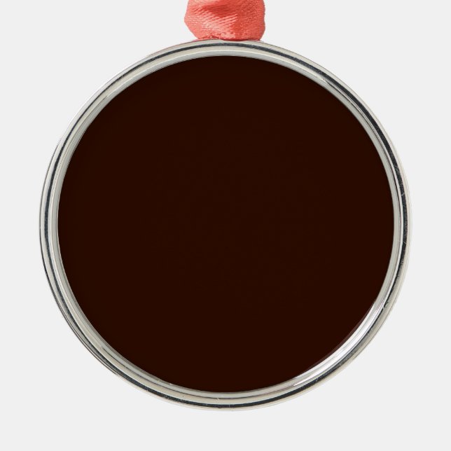 Deep Rich Brown Solid Colour Metal Ornament (Front)
