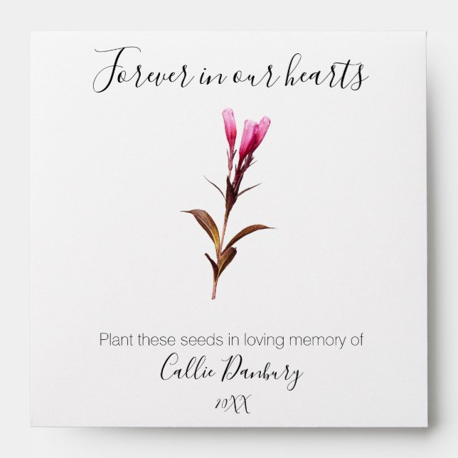 Deep Rich Florals Memorial Seed Packet Envelope (Front)