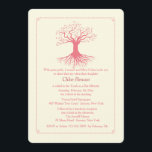 Deep Rooted Bat Mitzvah Invitation<br><div class="desc">A classic invitation featuring a pink, deep-rooted tree with a delicate dotted frame. Symbolic, yet fresh for today's celebrations. Want to save money? Print this design on the basic, square corner paper. The card is easy to customize with your wording, font, font colour, paper shape options and choice of six...</div>