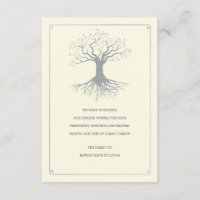 Deep Rooted Sympathy Acknowledgement Card