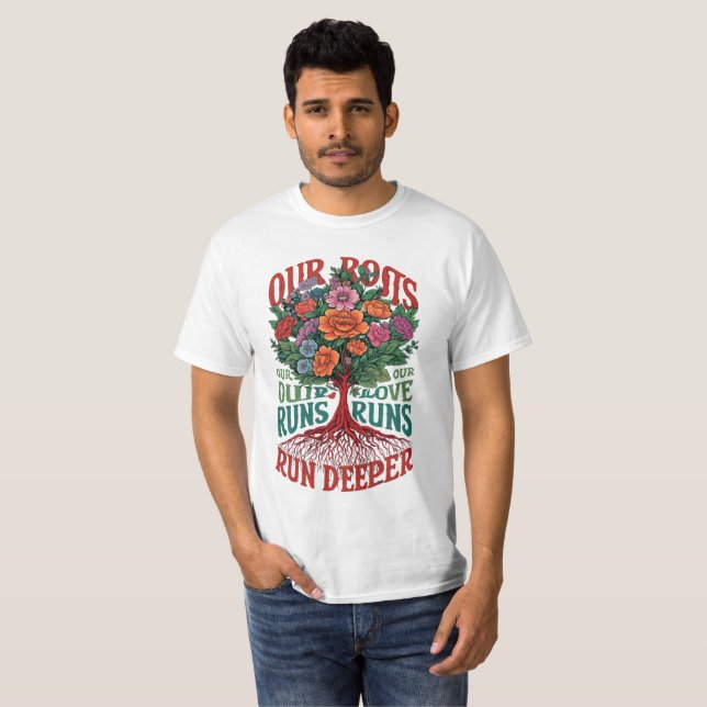"Deep Roots, Deeper Love Tee" T-Shirt (Front Full)