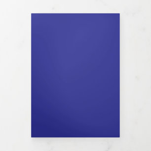 Deep Royal Blue Solid Colour Background Tri-Fold Invitation