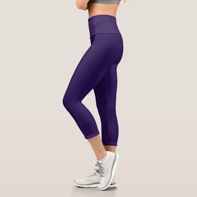 Deep Royal Purple Capri Leggings (Left)