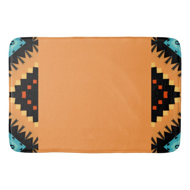 Deep Saffron Bold Pattern 2 Bath Mat (Front)