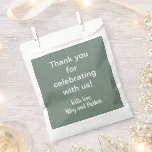 Deep Sage Green Favour Bag