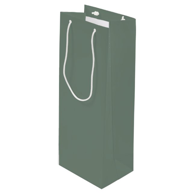 Deep Sage Green Wine Gift Bag (Front Angled)