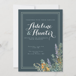 Deep Sage Wedding Invitation