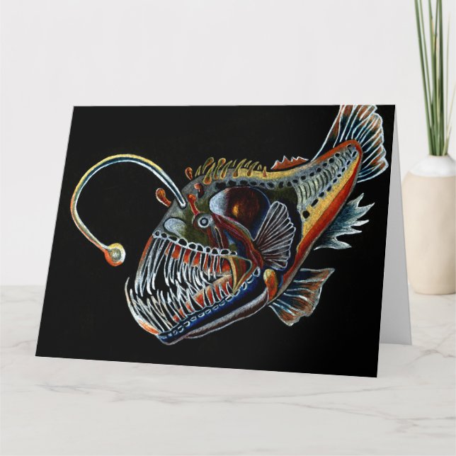 Deep Sea Angler Fish all occations greeting card (Front)