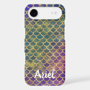 Deep Sea Blue Mermaid Scales with Gold Trim