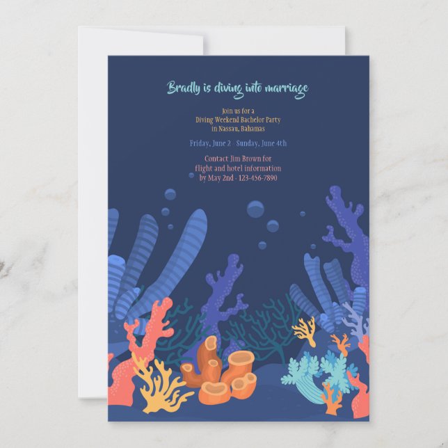 Deep Sea Coral Invitation (Front)