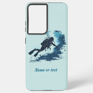 Deep Sea Diver Diving Underwater Custom Name text Samsung Galaxy Case