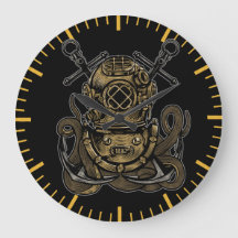 Deep Sea Diver Octopus Attack Nautical Anchors