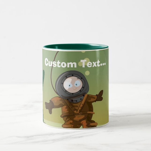 Deep Sea Diver Two-Tone Coffee Mug (Center)