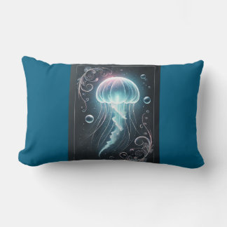 "Deep Sea Elegance: Jellyfish Glow Design" Lumbar Pillow