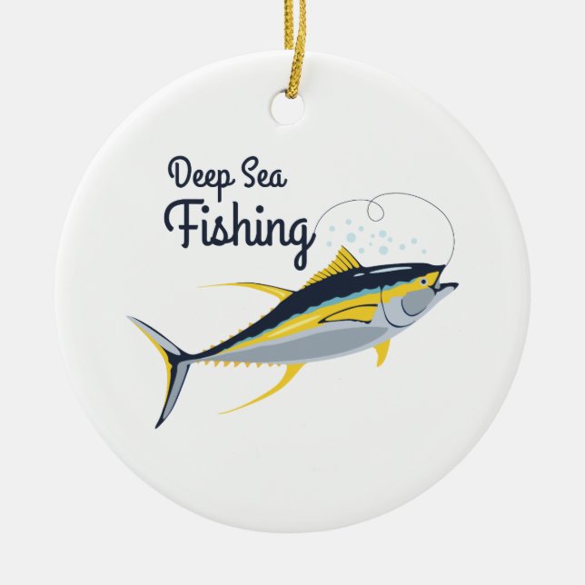Deep Sea Fishing Ceramic Ornament (Front)