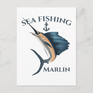 Deep Sea Fishing Marlin Postcard