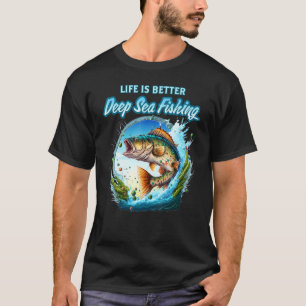Deep Sea Fishing Sea Ocean Fish Trout Calico Bass T-Shirt
