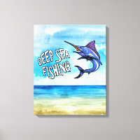 Deep Sea Fishing Swordfish Canvas Print