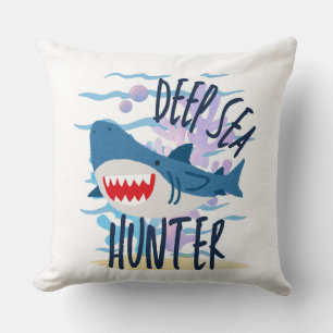 deep sea hunter throw pillow