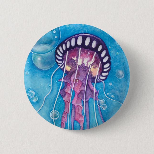 Deep Sea Medusa 2 Inch Round Button (Front)