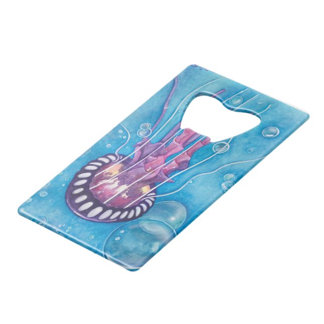 Deep Sea Medusa Credit Card Bottle Opener (Back Angled)