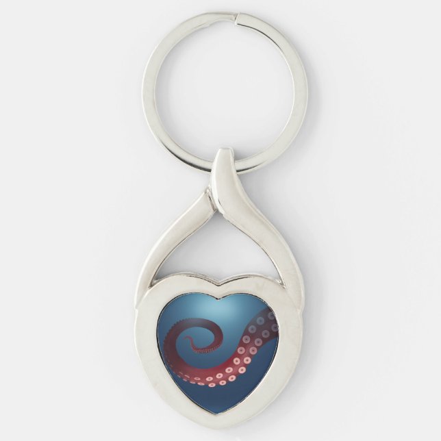 Deep Sea Octopus Marine Life Steampunk Explorer's Keychain (Front)