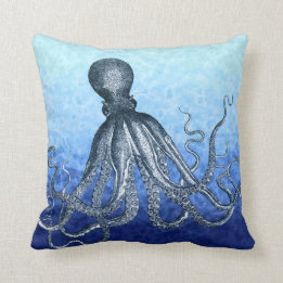 Deep Sea Octopus Throw Pillow