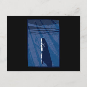 Deep sea whale postcard