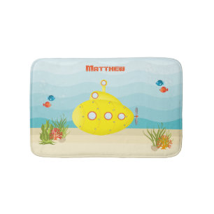 Deep Sea Yellow Submarine Bath Mat