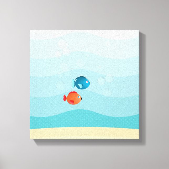 Deep Sea Yellow Submarine Canvas Print (Front)