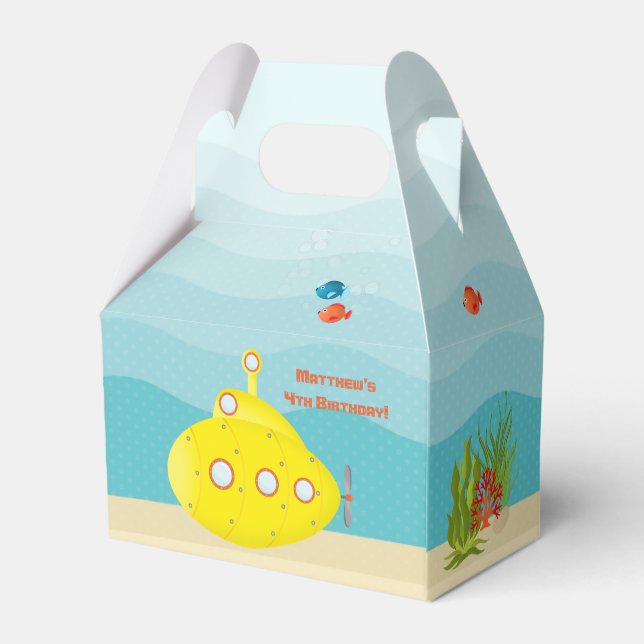Deep Sea Yellow Submarine Favor Box (Back Side)