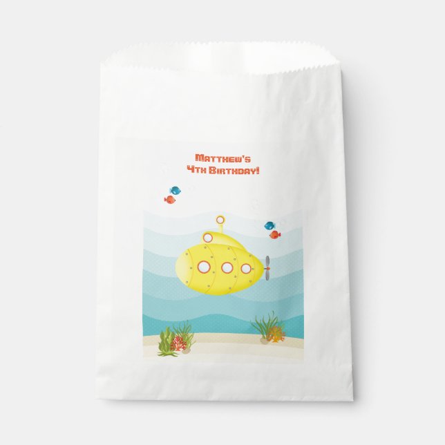Deep Sea Yellow Submarine Favour Bag (Front)