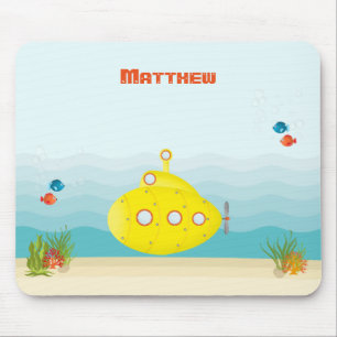 Deep Sea Yellow Submarine Mouse Pad