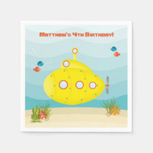 Deep Sea Yellow Submarine Napkin