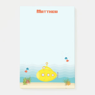 Deep Sea Yellow Submarine Post-it Notes