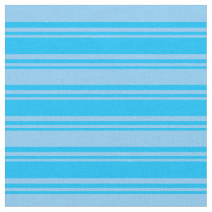 Deep Sky Blue and Light Sky Blue Coloured Stripes Fabric
