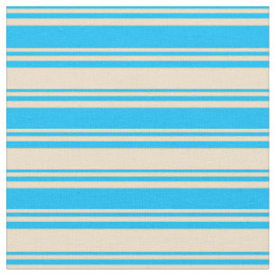 Deep Sky Blue and Tan Coloured Pattern Fabric
