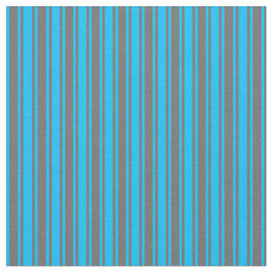 Deep Sky Blue & Dim Grey Coloured Stripes Fabric